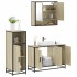 Set de muebles de baño 3 pzas madera contrachapada roble