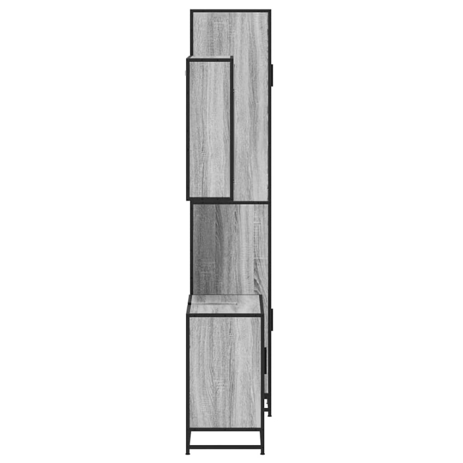 Set de muebles de baño 3 pzas madera contrachapada gris