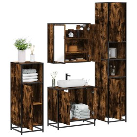 Set de muebles baño 4 pzas madera contrachapada roble