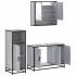 Set de muebles de baño 3 pzas madera contrachapada gris