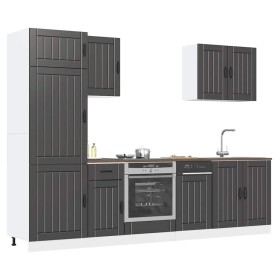 Mueble de cocina Kalmar negra 7 piezas madera