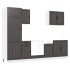 Mueble de cocina Kalmar negra 7 piezas madera