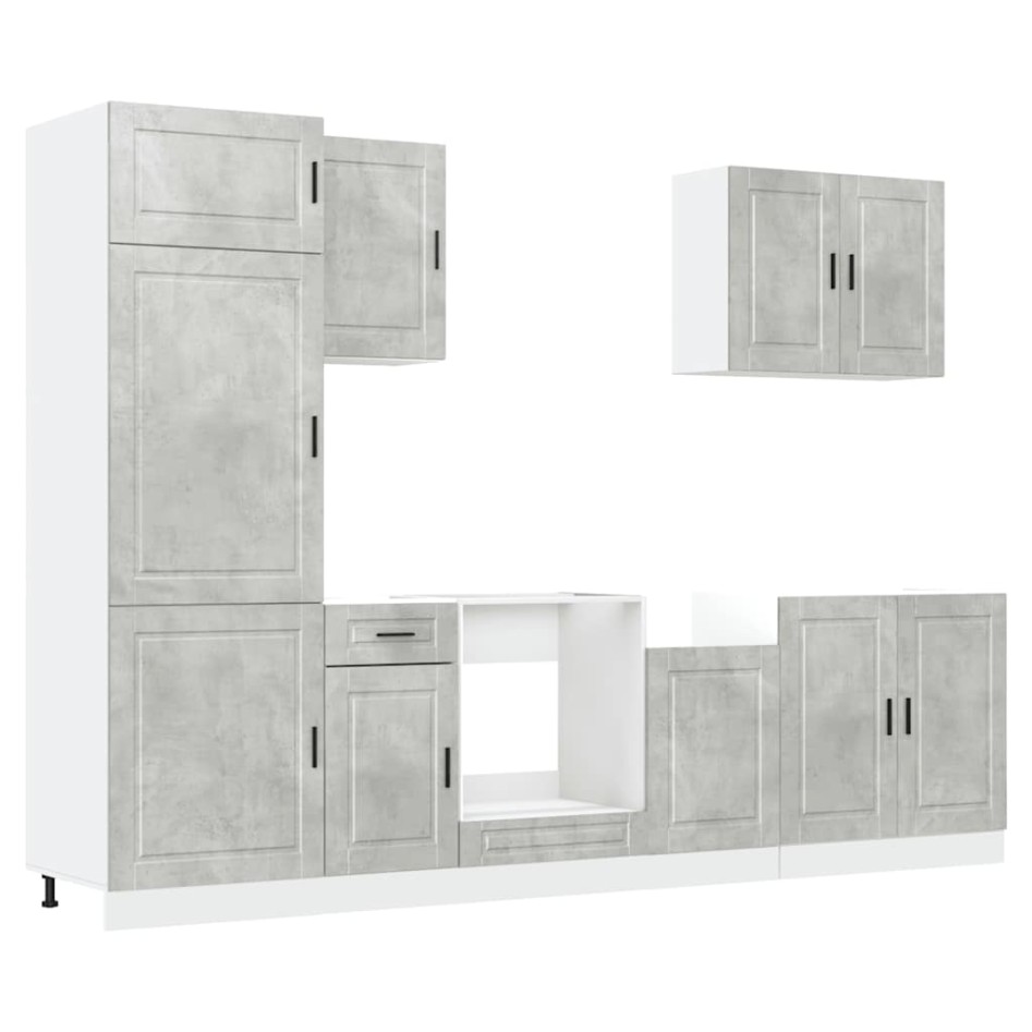 Mueble cocina Kalmar gris hormigón 7 pzas madera