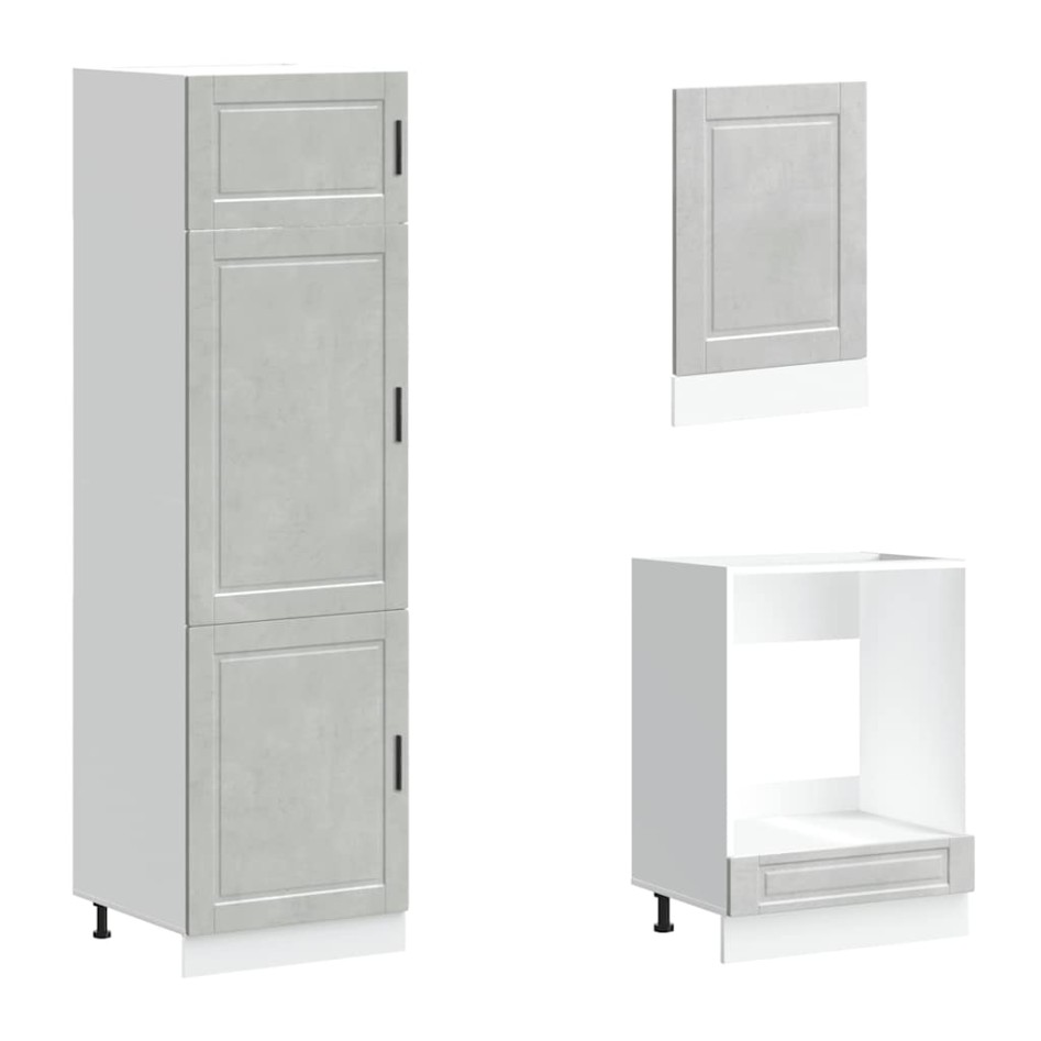 Mueble cocina Kalmar gris hormigón 7 pzas madera