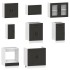 Mueble de cocina Kalmar negra 8 piezas madera