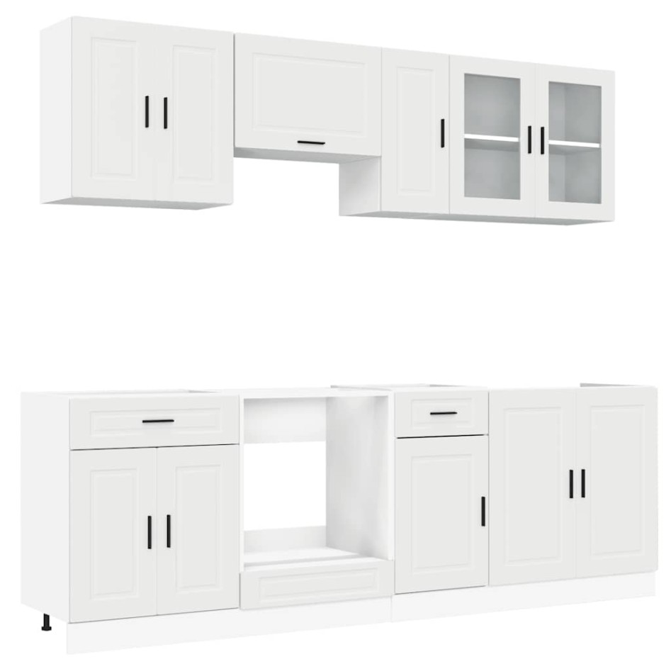 Mueble de cocina Kalmar blanco 8 piezas madera