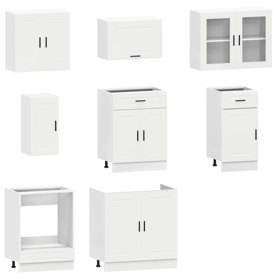 Mueble de cocina Kalmar blanco 8 piezas madera