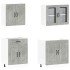Mueble cocina Kalmar gris hormigón 4 pzas madera