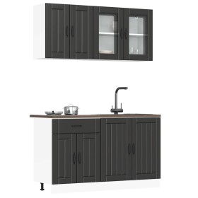 Mueble de cocina Kalmar negra 4 piezas madera
