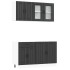 Mueble de cocina Kalmar negra 4 piezas madera
