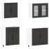 Mueble de cocina Kalmar negra 4 piezas madera