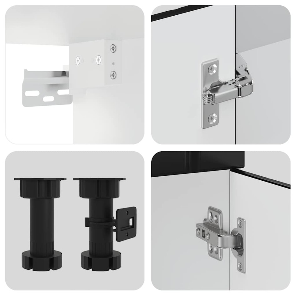 Mueble de cocina Kalmar negra 4 piezas madera