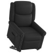Sillón reclinable vertical de cuero sintético negro brillante