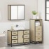 Set de muebles de baño 3 pzas madera contrachapada roble