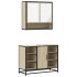 Set de muebles de baño 2 pzas madera contrachapada roble