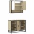 Set de muebles de baño 2 pzas madera contrachapada roble