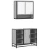 Set de muebles de baño 2 pzas madera contrachapada gris