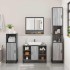 Set de muebles de baño 2 pzas madera contrachapada gris