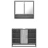 Set de muebles de baño 2 pzas madera contrachapada gris