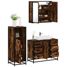 Set de muebles baño 3 pzas madera contrachapada roble