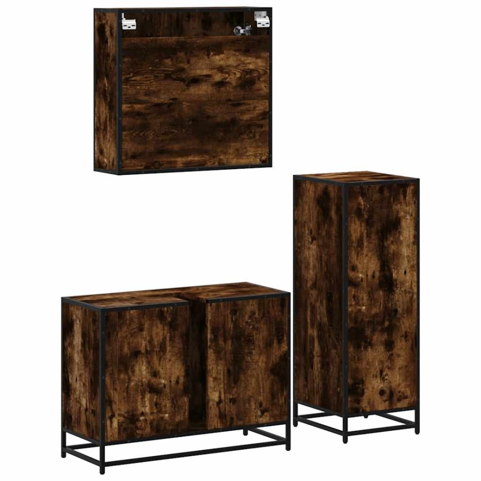 Set de muebles baño 3 pzas madera contrachapada roble