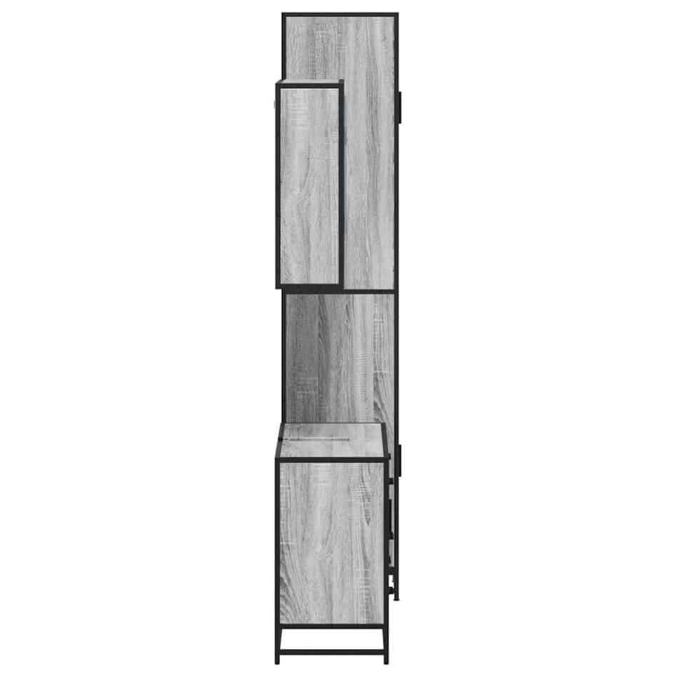 Set de muebles de baño 3 pzas madera contrachapada gris