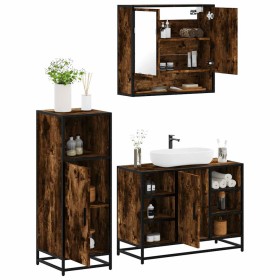Set de muebles baño 3 pzas madera contrachapada roble