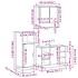 Set de muebles baño 3 pzas madera contrachapada roble