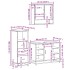 Set de muebles de baño 3 pzas madera contrachapada roble