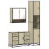 Set de muebles de baño 3 pzas madera contrachapada roble