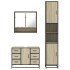 Set de muebles de baño 3 pzas madera contrachapada roble