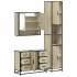 Set de muebles de baño 3 pzas madera contrachapada roble