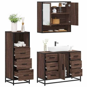 Set de muebles baño 3 pzas madera contrachapada roble