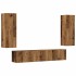 Muebles de TV de pared 4 uds madera vieja madera de
