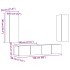 Muebles de TV de pared 4 uds madera vieja madera de