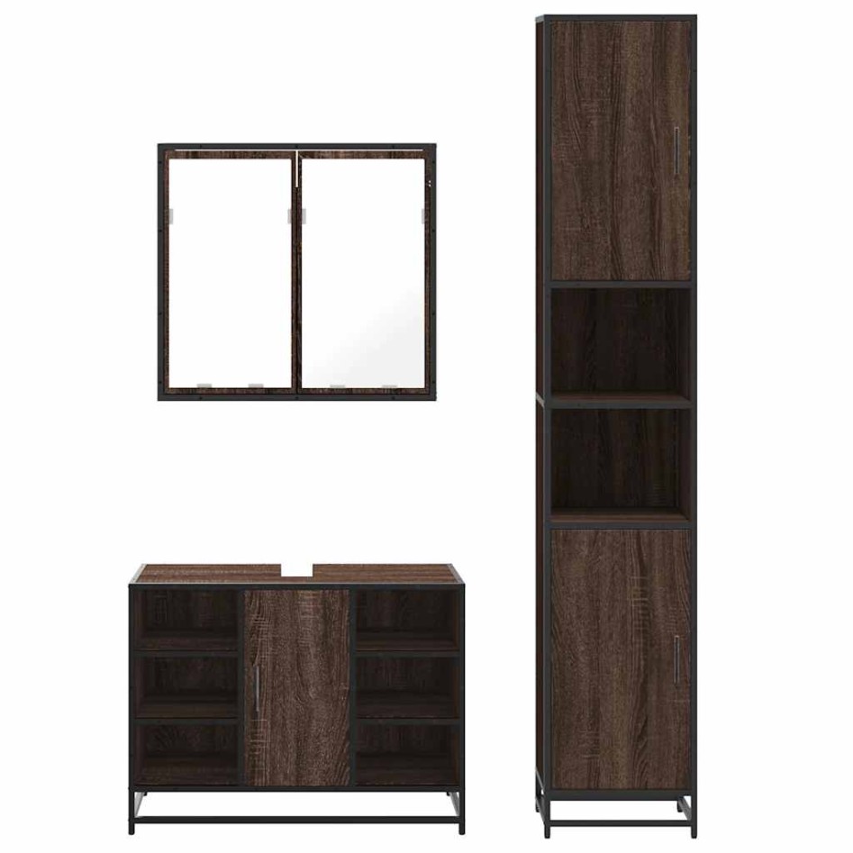Set de muebles baño 3 pzas madera contrachapada roble
