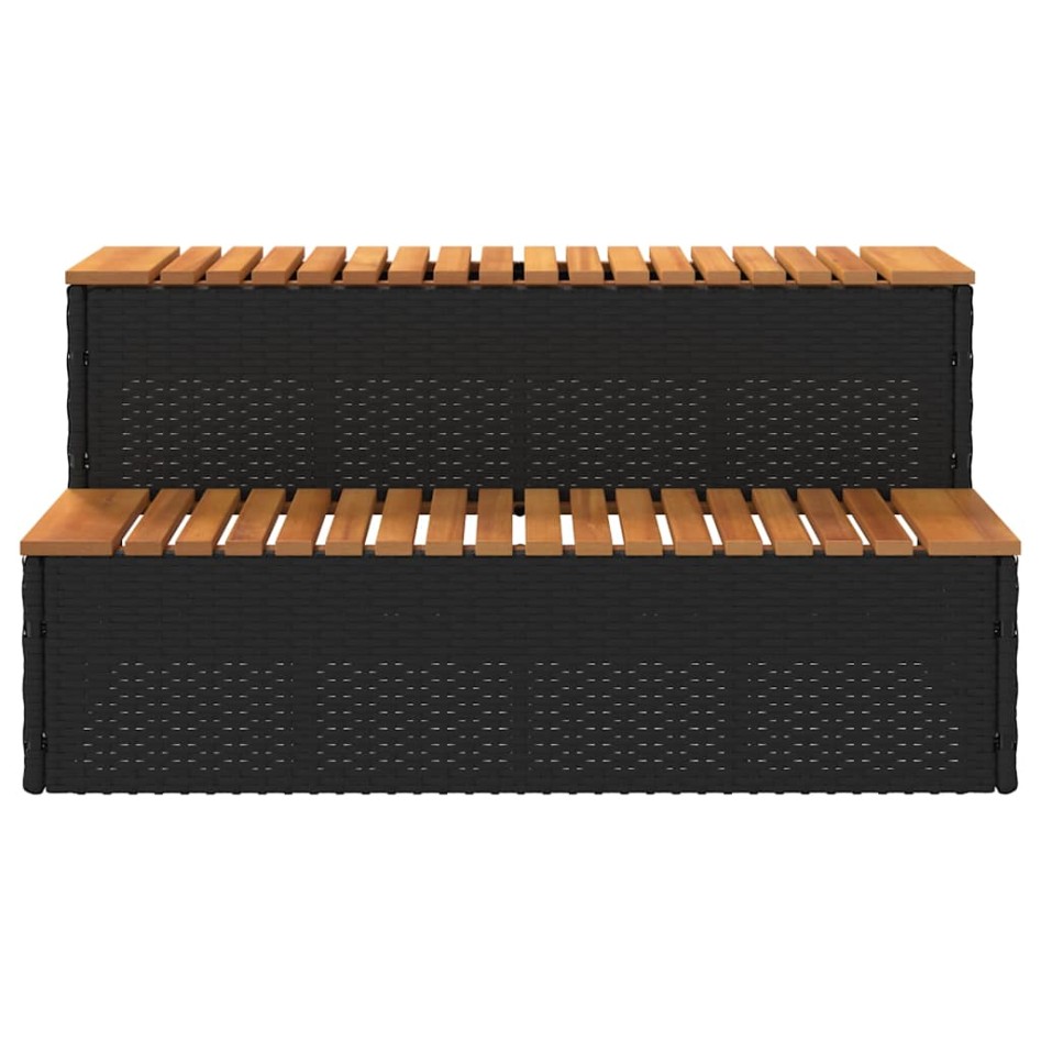 Escalón bañera hidromasaje negro 100x50x50,5 cm ratán