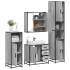 Set de muebles de baño 4 pzas madera contrachapada gris