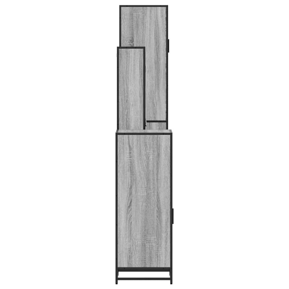 Set de muebles de baño 4 pzas madera contrachapada gris