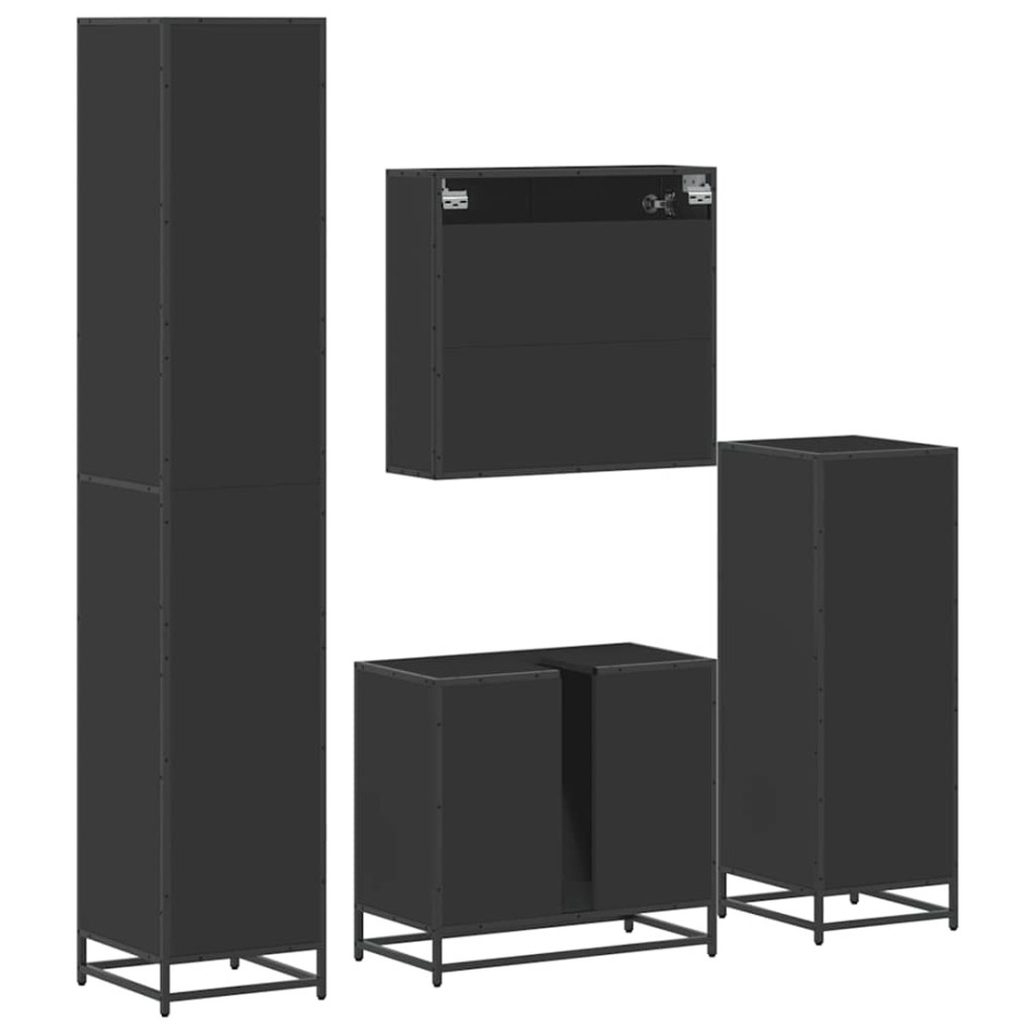 Juego de muebles de baño 4 pzas madera contrachapada