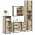 Juego de muebles de baño 4 pzas contrachapada roble