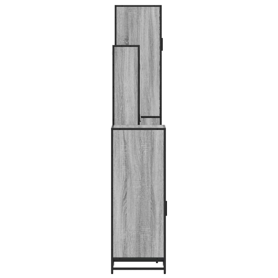 Set de muebles de baño 4 pzas madera contrachapada gris