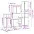 Set de muebles de baño 4 pzas madera contrachapada gris