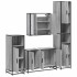 Set de muebles de baño 4 pzas madera contrachapada gris