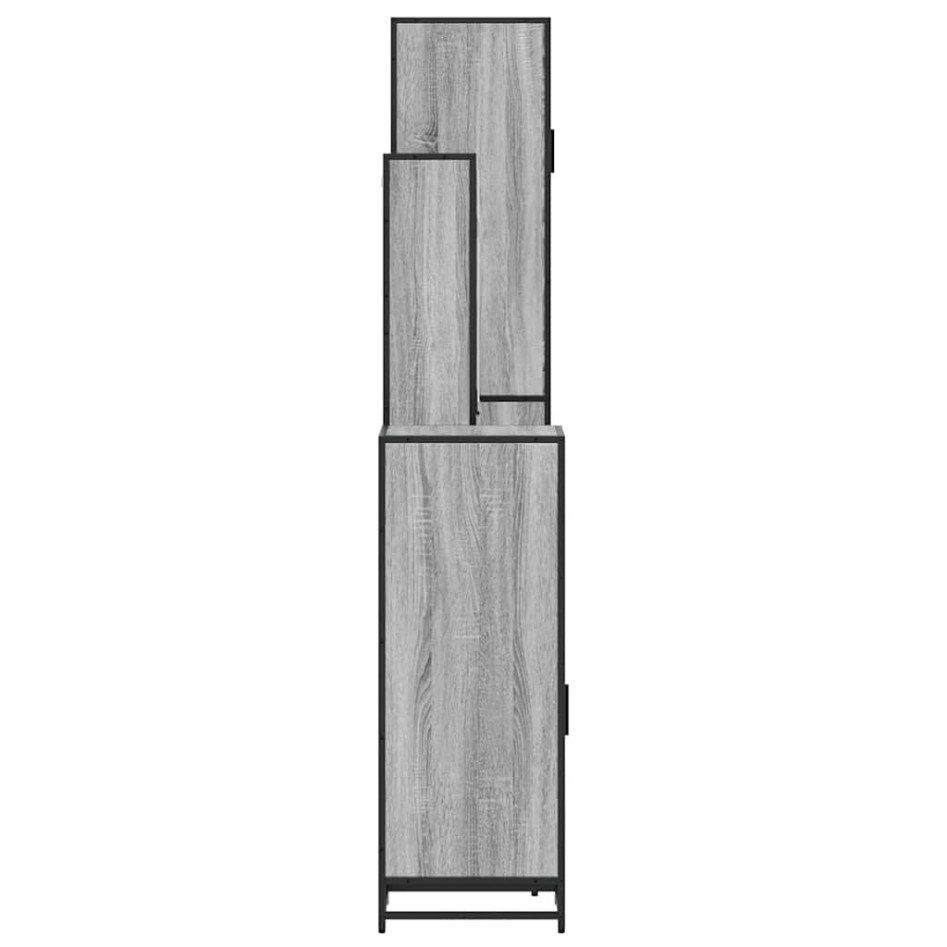 Set de muebles de baño 4 pzas madera contrachapada gris