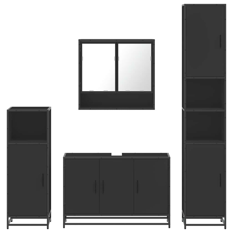 Juego de muebles de baño 4 pzas madera contrachapada