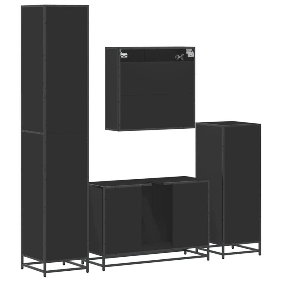 Juego de muebles de baño 4 pzas madera contrachapada