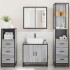 Set de muebles de baño 4 pzas madera contrachapada gris