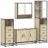 Juego de muebles de baño 4 pzas contrachapada roble