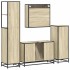Juego de muebles de baño 4 pzas contrachapada roble